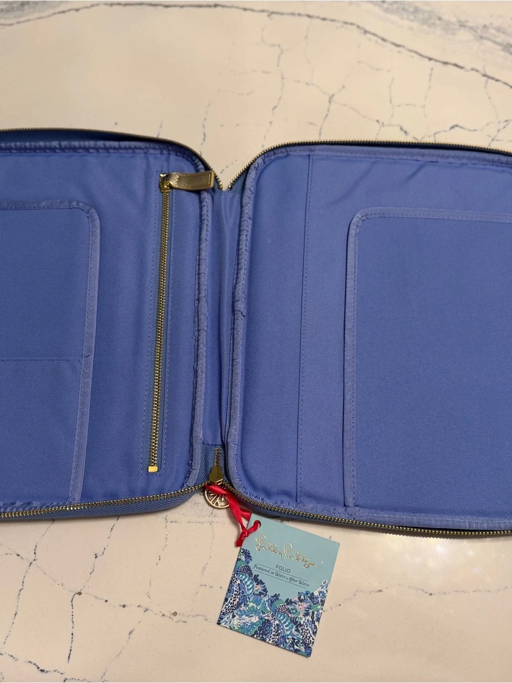 NWT Lilly Pulitzer Blue Print Tablet Folio iPad Case Organizer